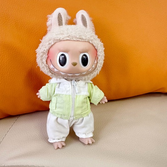 Only clothes] 17CM blind box pull cloth doll dinosaur windbreaker suit key chain LABUBU doll change