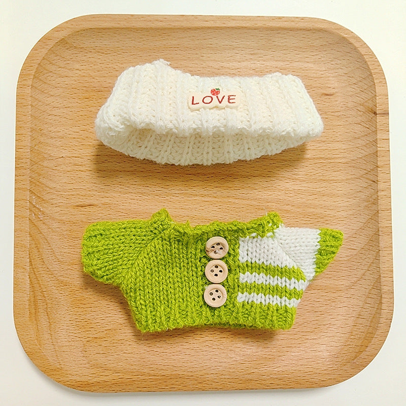 17cm Rab cloth doll clothes labubu plush doll clothes doll sit generation 2 generation hat sweater