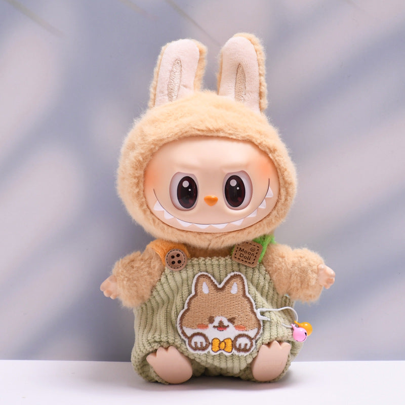 Only clothes] one or two generation pendant labubu small animal suspenders suit sit labubu change baby clothes