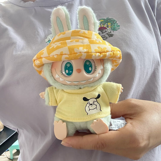 Clothes Only] One or Two Generation Blind Box Labubu Doll Clothes LABUBU Daisy Hat Yellow Duck Shirt Cute suit