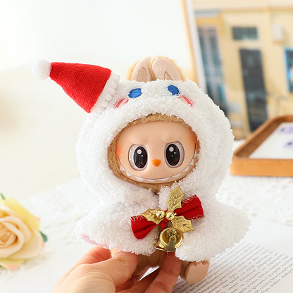 Labubu Blind Box Labubu Clothes Sit Party Vinyl Pendant for Elk Christmas Cloak Christmas Hat