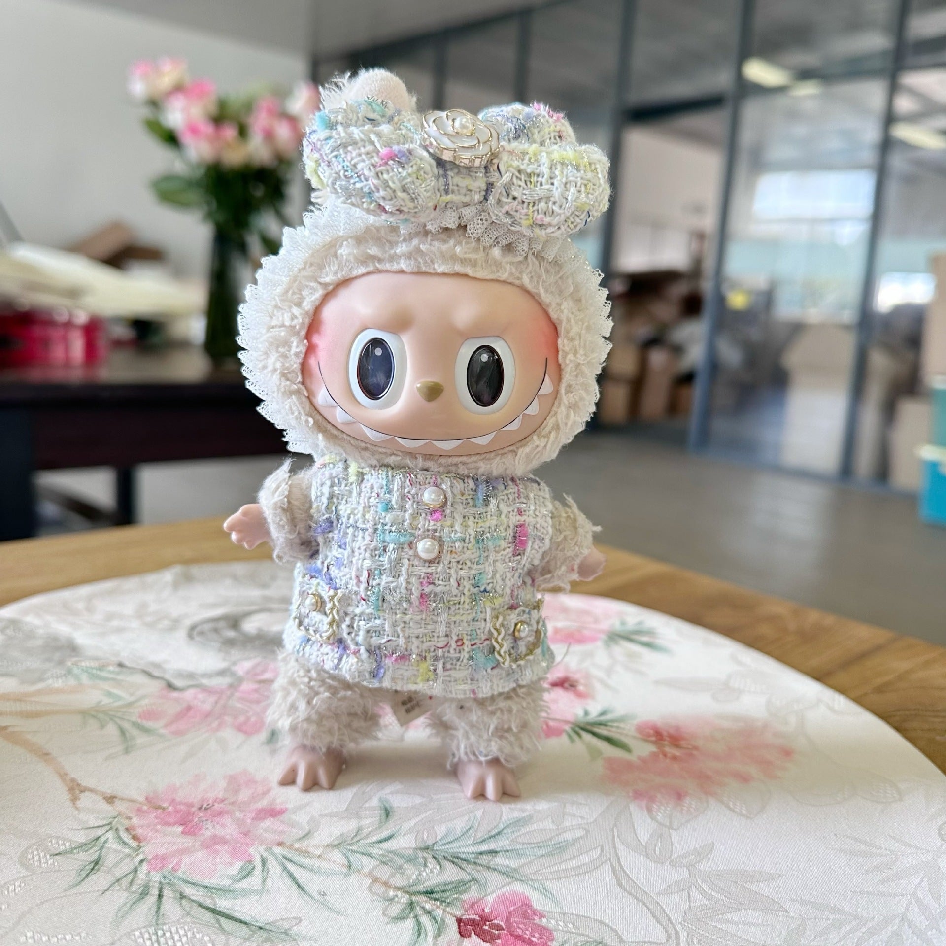 Only clothes] 17CM blind box pull cloth doll clothes pendant LABUBU Hagrid fragrant style skirt set pastel skirt