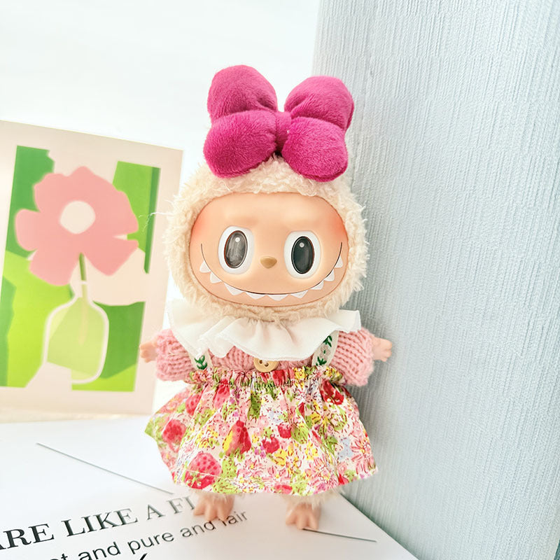 Only clothes for sale] first and second generation key chain Labubu clothes pendant cloth doll chocolate academy style