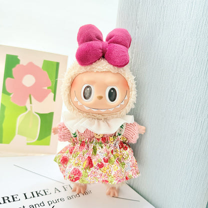 Only clothes for sale] first and second generation key chain Labubu clothes pendant cloth doll chocolate academy style