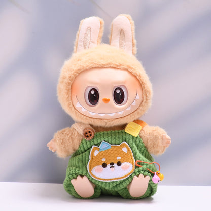 Only clothes] one or two generation pendant labubu small animal suspenders suit sit labubu change baby clothes