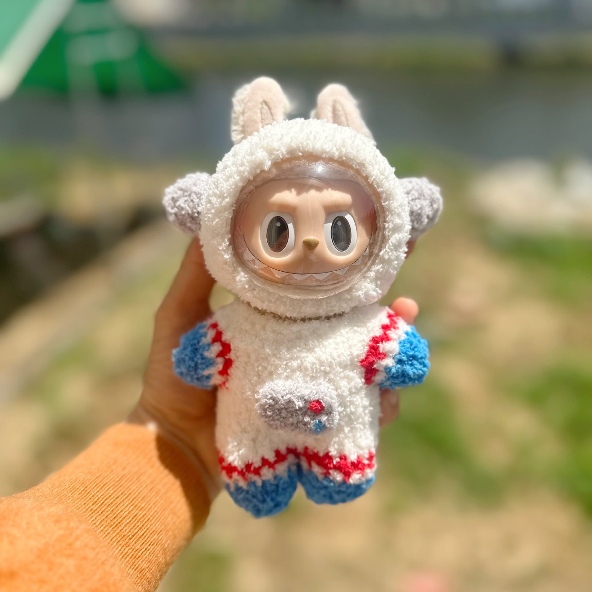 Only clothes] 17CM pendant cloth cloth clothes handmade avocado suit LABUBU bow bear