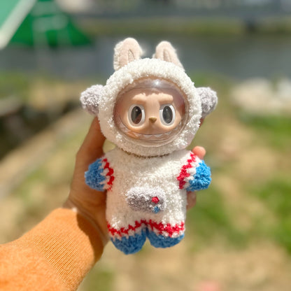 Only clothes] 17CM pendant cloth cloth clothes handmade avocado suit LABUBU bow bear