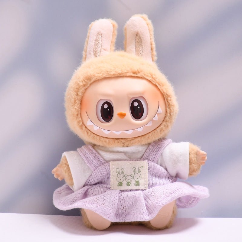 Only clothes] the first and second generation of cloth pendant rabbit T-shirt suspenders skirt Labubu change baby clothes