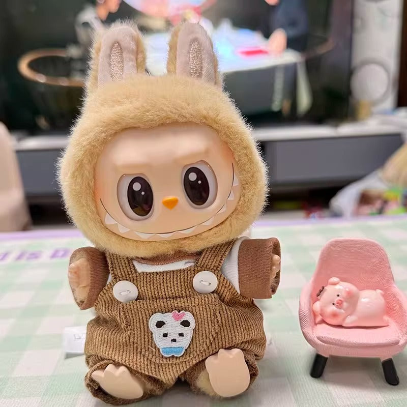 Clothes Only] First/Second Generation Pendant Labubu Clothes Rab Sit Party Doll Shark Elk suit