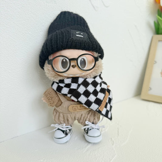 Rab cloth hat knitted cute wool hat LABUBU doll 15cm doll clothes shoes accessories