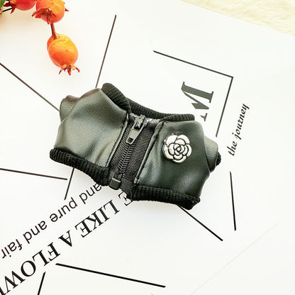 Clothes Only] 17cm Pendant Labubu Clothes Cat t Camellia Straw Hat Suit Labubu Doll Clothes
