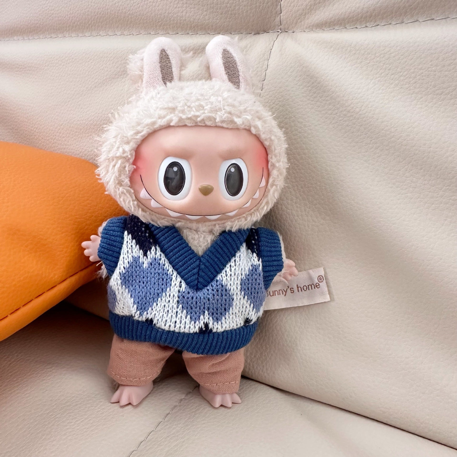 Only clothes] 17CM blind box cloth clothes pink small fragrant wind suit key chain LABUBU for blue skirt