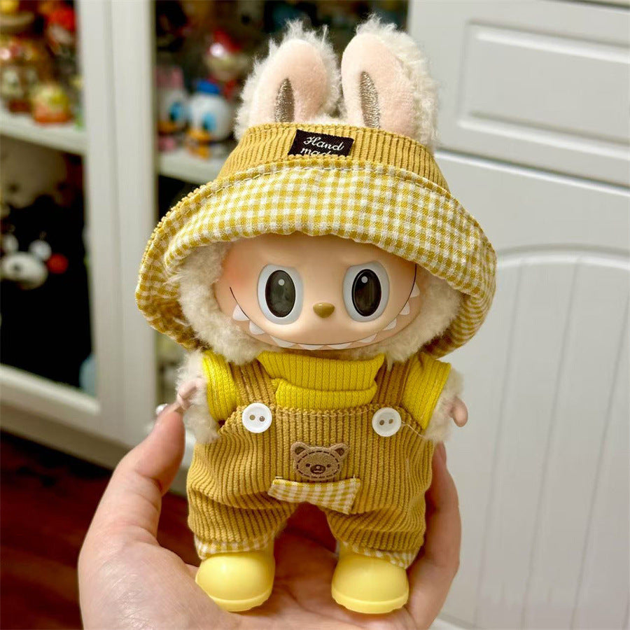 Labubu Wearable Doll Clothes 17cm Plush Cute Dress-Up Casual Outfit Skirt Fabric Clothes High Quality