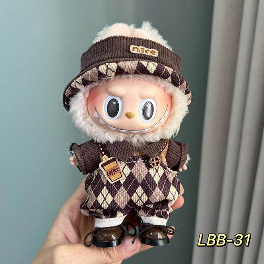 17cm Labubu Doll Outfit Set - Changeable Clothes for Plush Toy