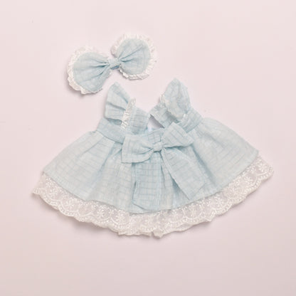 Labubu Doll Dress Outfit for 38cm Vinyl Doll - Princess Lace Skirt & Shoulder Bag