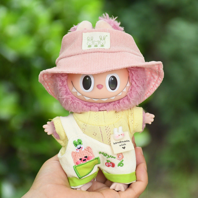 Only clothes] blind box 17cm cloth pendant clothes cute cartoon suspenders suit labubu doll cute