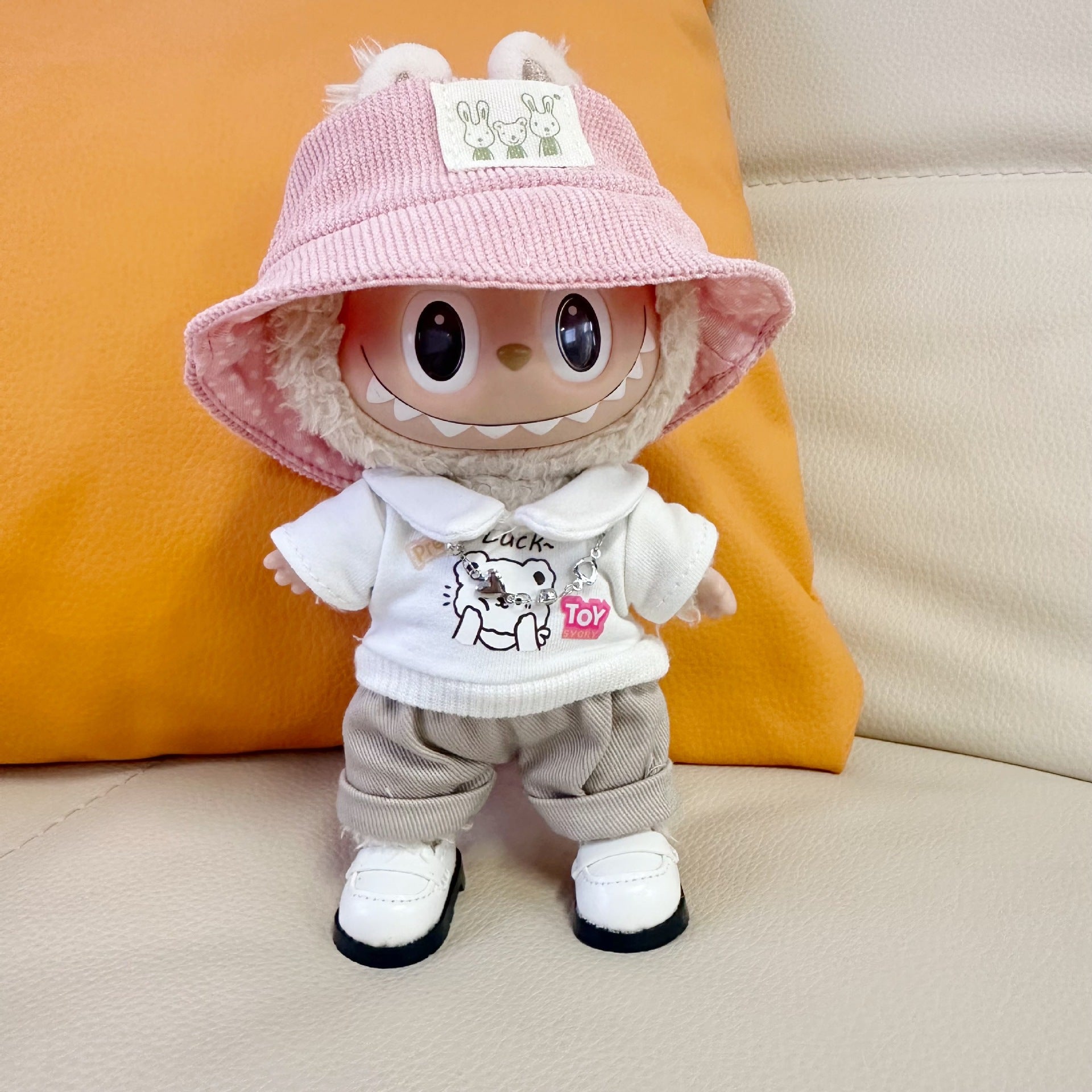 Only clothes] 17CM Rab cloth doll clothes blind box key chain LABUBU for lapel bear shirt suit