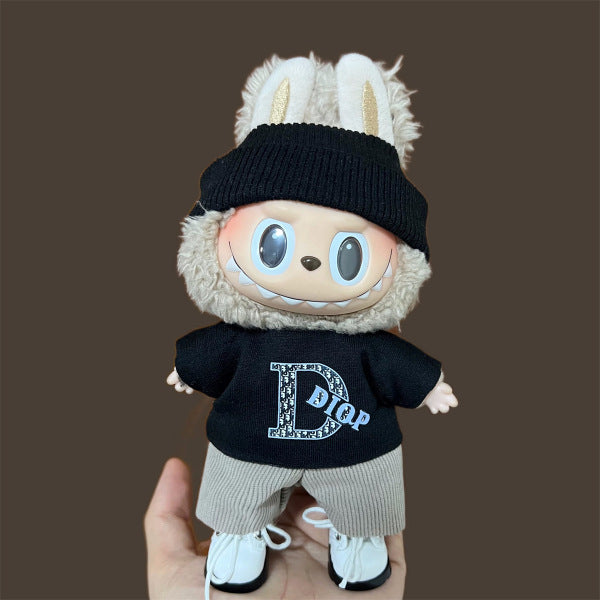 [Only Clothes] 17cm Blind Box Labubu Handmade Frog Piggy Stuffed Christmas Suit Labubu Hanging