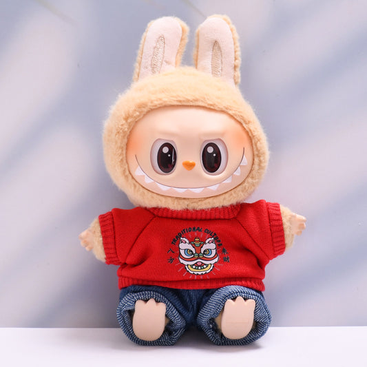 Only baby clothes] one or two generation pendant labubu clothes tide T-shirt jeans cap suit cloth baby clothes