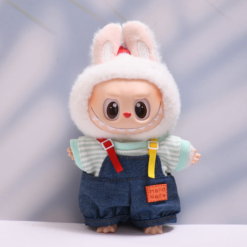 Only baby clothes] one, two and three generations of pendants labubu clothes Denim pants striped T labubu baby clothes
