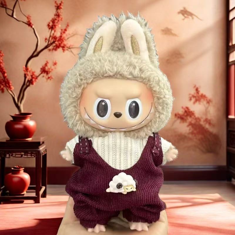Wholesale labubu labubo doll clothes 17cm blind box pendant one or two generation vinyl doll replacement clothes suit