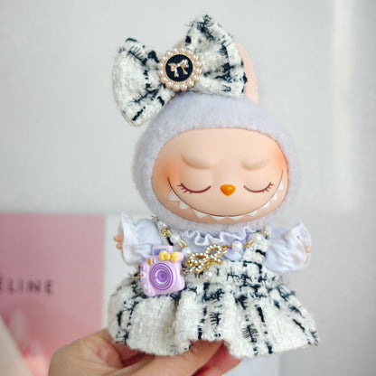 Labubu Doll Outfit Set - 4-Piece Skirt & Accessories for 15-17cm Vinyl Doll