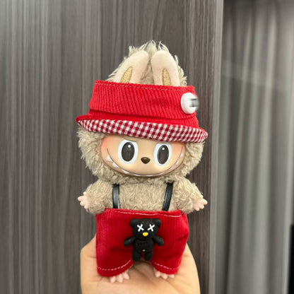 Rab cloth doll labubu17cm pendant one or two generations of vinyl plush doll suit accessories for clothes