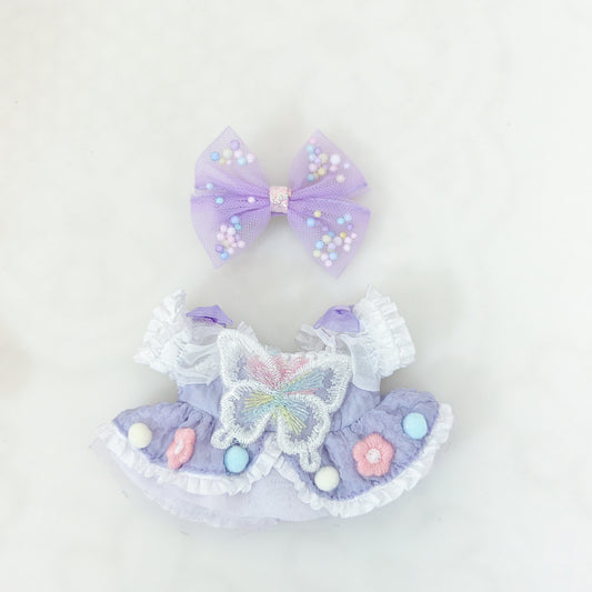 Labubu 3.0 Doll Outfit - Purple Bow Skirt & Accessories