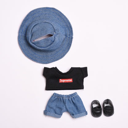 Only clothes] 17cm blind box pull cloth clothes for Labubu vinyl pendant doll casual T-shirt suit