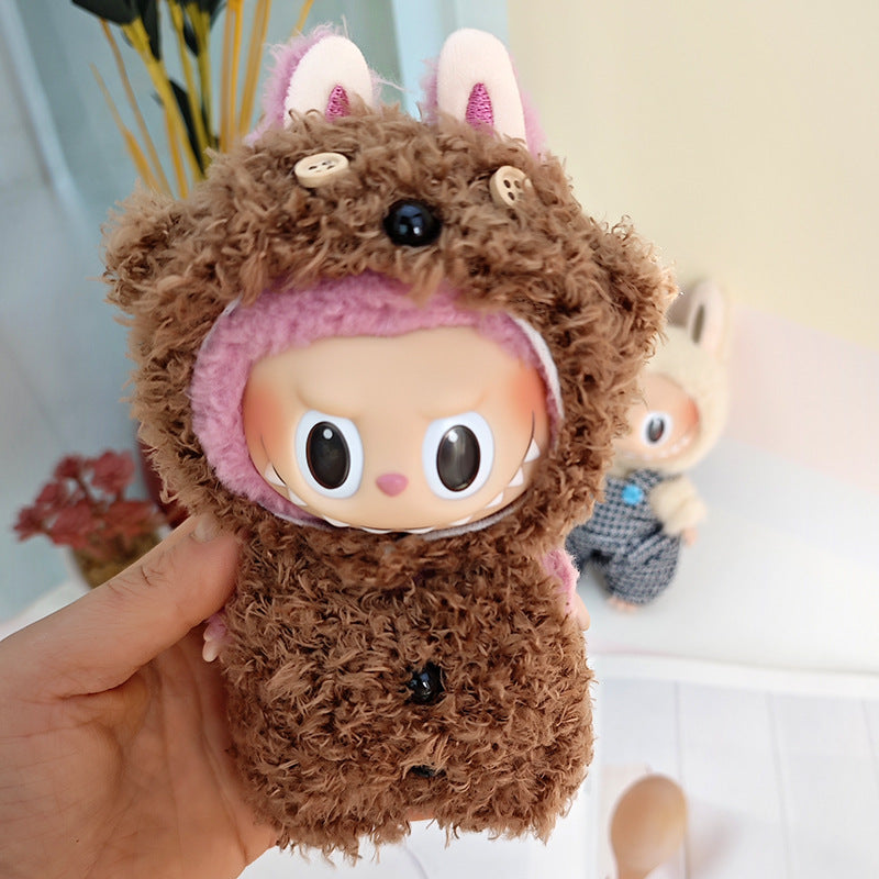 17cm Blind Box Keychain Cartoon Clothes Suitable for Rab Cloth Pendant Accessories Macaron Labubu Clothes Dress