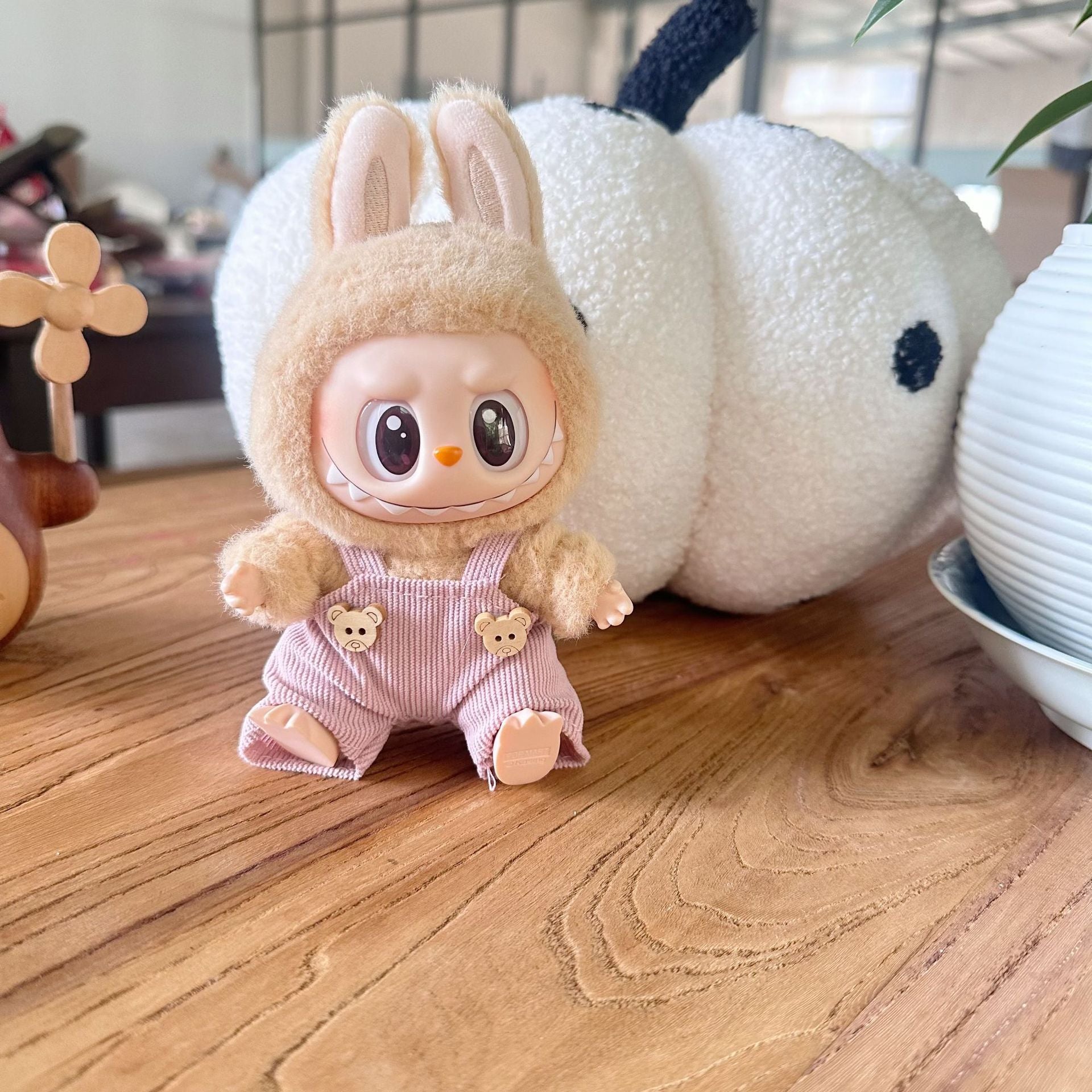 Only clothes] second generation blind box labubu doll clothes pull cloth sit party doll for small suspenders