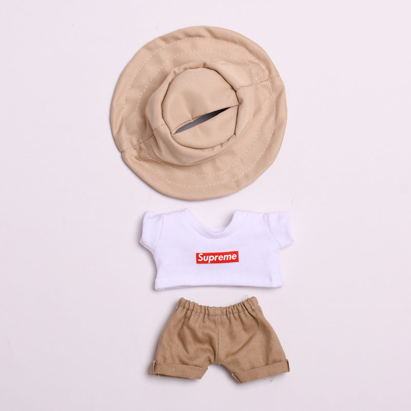 Only clothes] 17cm blind box pull cloth clothes for Labubu vinyl pendant doll casual T-shirt suit