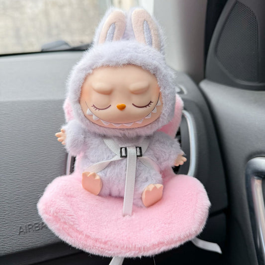 Cross-border Rabub Car Sofa Second Generation Sitting Party Doll Safety Seat 15cm LABUBU Accessories New