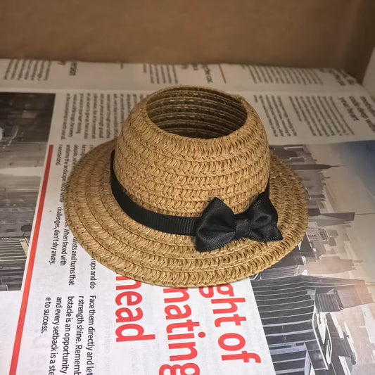 First and Second Generation Labubu Sitting Party 17cm Vinyl Macaron Labubu Summer Empty Top Straw Hat