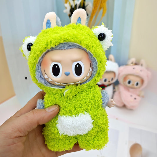 17cm Blind Box Keychain Cartoon Clothes Suitable for Rab Cloth Pendant Accessories Macaron Labubu Clothes Dress