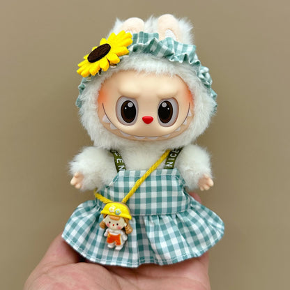 labubu doll clothes 17cm pull cloth clothes blind box doll skirt suit cute dress toy cross-border wholesale
