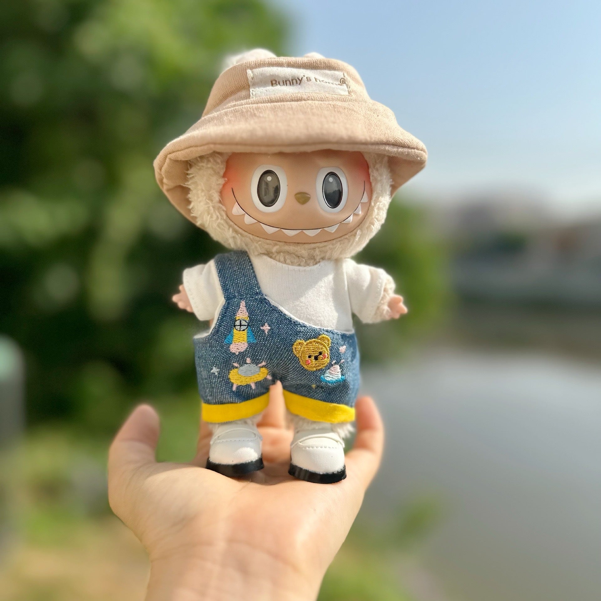 Only clothes] 17CM blind box cloth clothes pink small fragrant wind suit key chain LABUBU for blue skirt