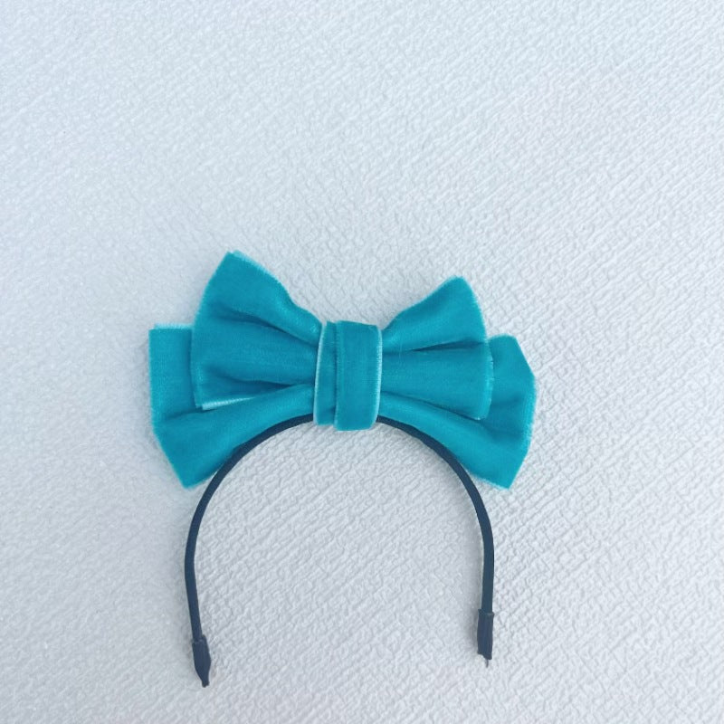 Labubu Sp Bow Headband Fugitive Princess Hair Accessories Elegant Bow Headband Sweet Velvet
