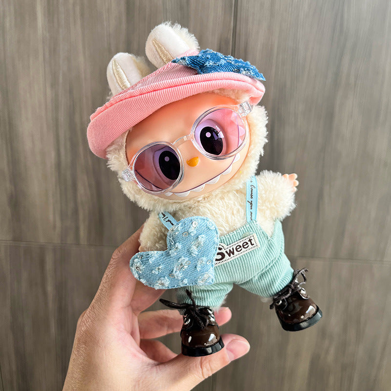 Labubu Doll Clothes Vinyl Plush 17cm Doll Cute Dress-Up Casual Outfit Handsome Plush Toy Clothes