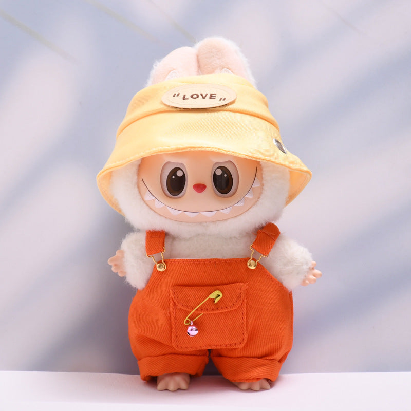 Only baby clothes] one or two generation pendant labubu clothes colorful pocket suspenders pants hat suit cloth baby clothes