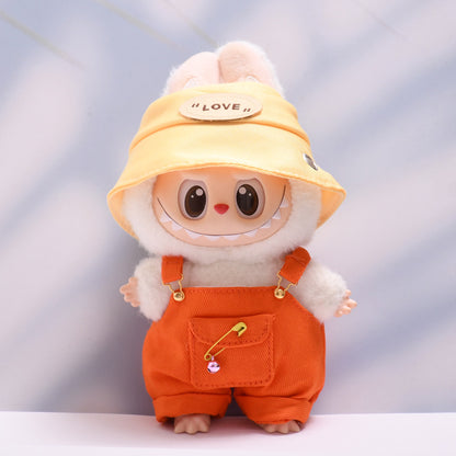 Only baby clothes] one or two generation pendant labubu clothes colorful pocket suspenders pants hat suit cloth baby clothes