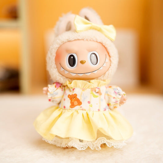 Labubu Doll Baby Coat Outfit - Yellow & Pink 2-Piece Set for Couple
