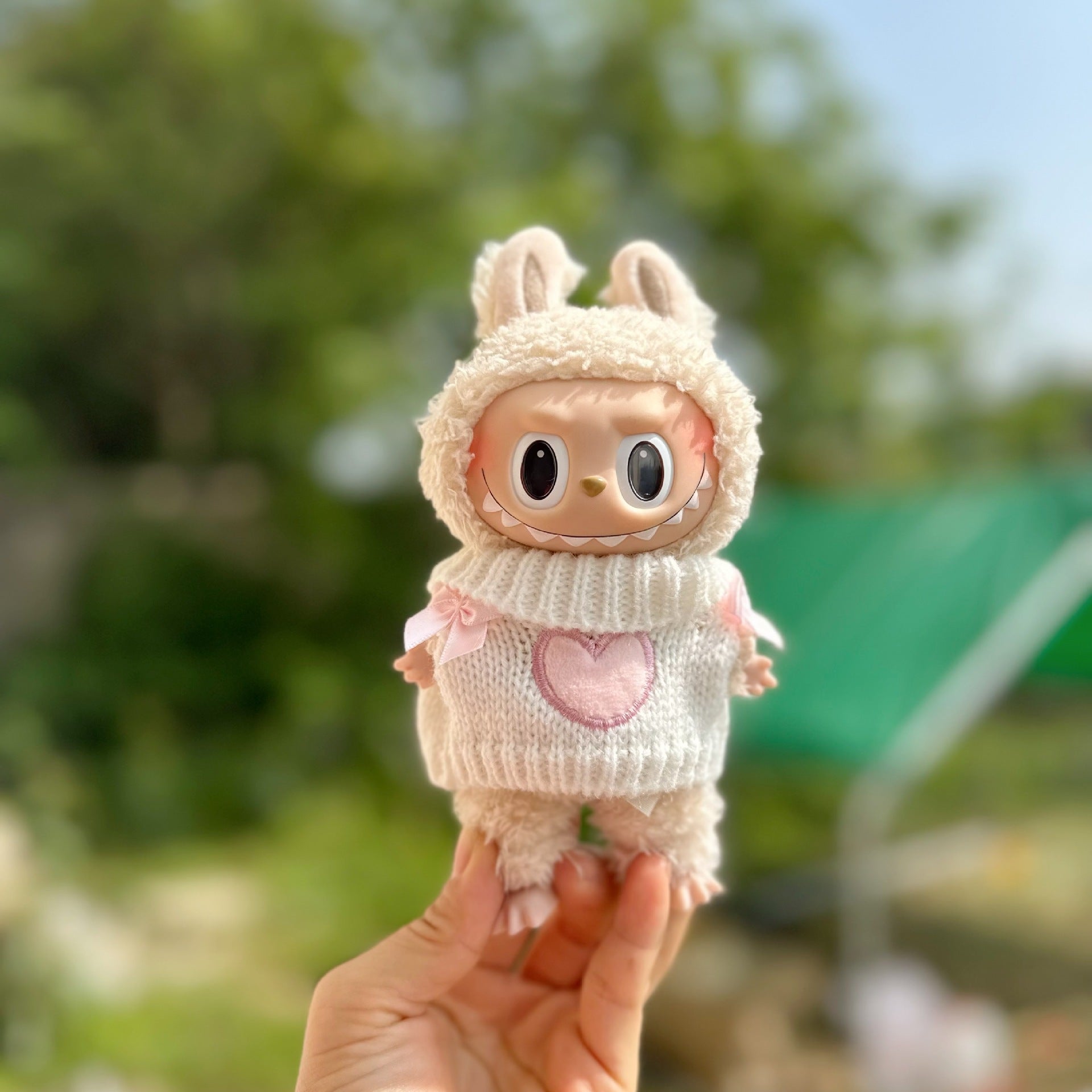 Only clothes] 15CM doll blind box pull cloth clothes sweater pants suit key chain LABUBU for Meng