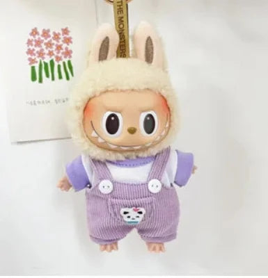 Only clothes] 17CM cloth cloth clothes 15CM doll Denim straps cartoon plaid suit hot sale