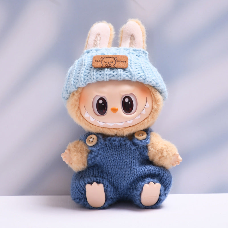 Only clothes] the first and second generation of cloth pendant wool belt pants hat suit Labubu change baby clothes