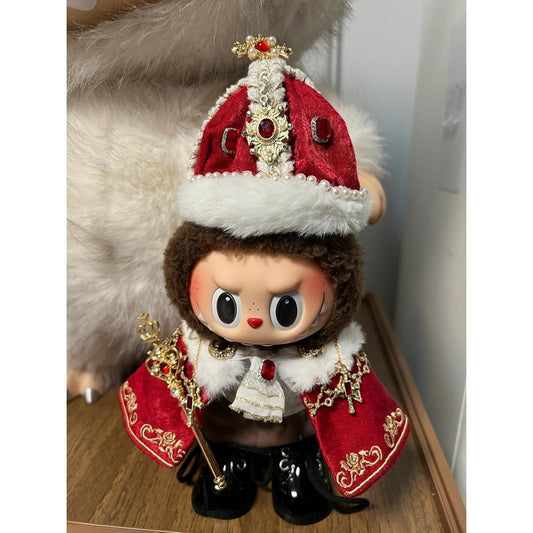 Labubu Coronation Baby Clothes for 15cm Doll - King Cloak & Accessories