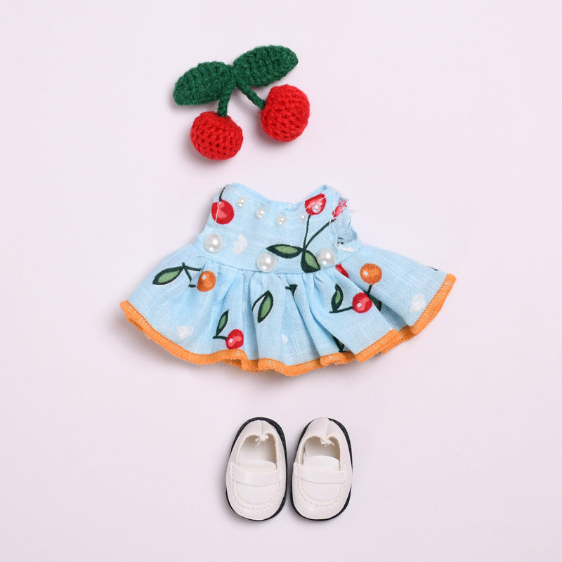 Only clothes] 17cm pendant cloth clothes summer cool cherry vest skirt LABUBU change doll skirt