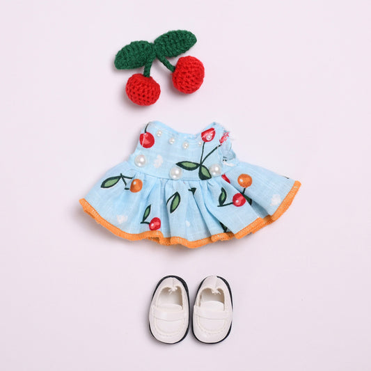 Only clothes] 17cm pendant cloth clothes summer cool cherry vest skirt LABUBU change doll skirt