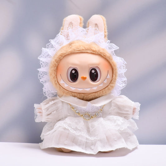 Only baby clothes] one or two generation pendant labubu clothes white lace dress suit labubu baby clothes
