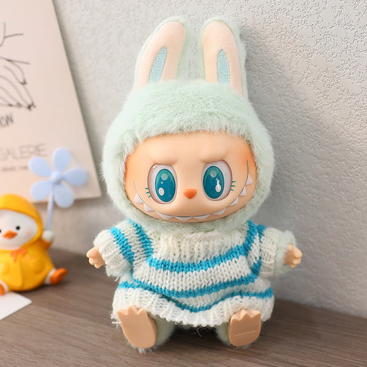 One, two and three generations of blind box with Labubu baby clothes pendant cloth cloth sit party clothes sweater hat accessories
